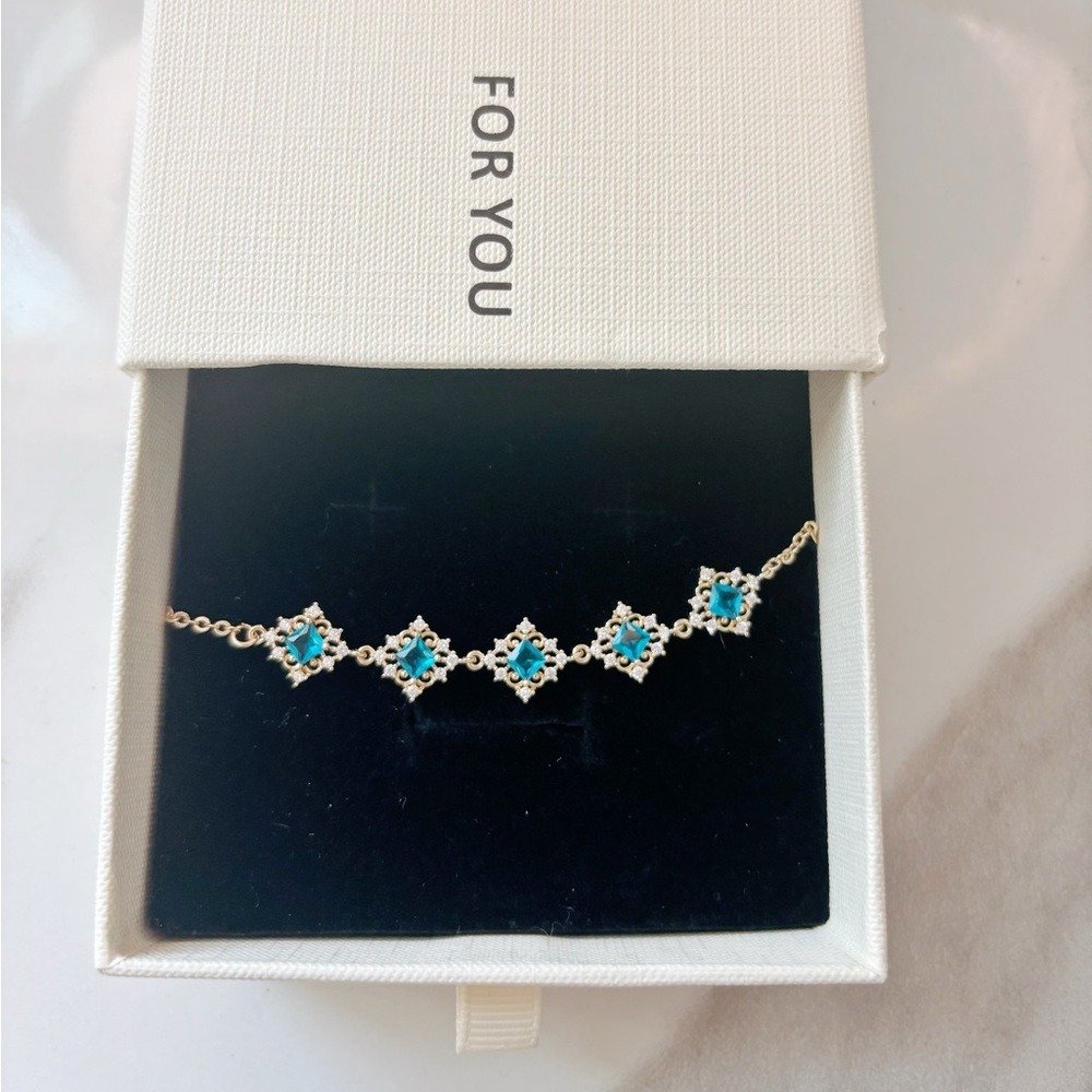 Turquoise CZ Station Bracelet